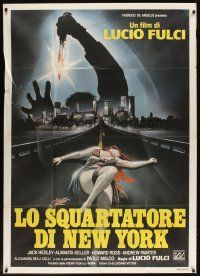1d386 NEW YORK RIPPER Italian 1p '82 Lucio Fulci, cool art of killer & dead female victim!