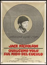 1d392 ONE FLEW OVER THE CUCKOO'S NEST Italian 1p '76 c/u of Jack Nicholson, Milos Forman classic!