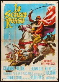 1d404 RED SHEIK Italian 1p '62 cool art of Channing Pollock on horse by Enrico De Seta!