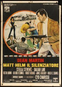 1d417 SILENCERS Italian 1p '66 different art of Dean Martin with machine gun + the Slaygirls!