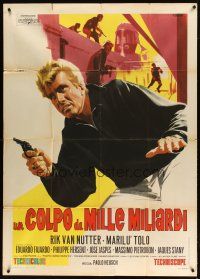 1d424 SUEZ INTRIGUE Italian 1p '66 Un Colpo da Mille Miliardi, art of spy Rik Van Nutter with gun!