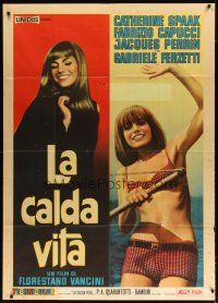 1d450 WARM LIFE Italian 1p '64 Florestan Vancini's La calda vita, great image of Catherine Spaak!