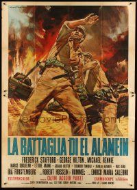 1d008 BATTLE OF EL ALAMEIN Italian 2p '68 different art of soldiers & tanks by Mario Piovano!