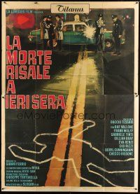 1d030 DEATH OCCURRED LAST NIGHT Italian 2p '70 art of Raf Vallone & cops at murder scene!