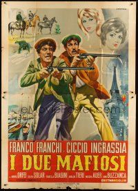 1d050 I DUE MAFIOSI Italian 2p '64 wacky Casaro art of Franco Franchi & Ciccio Ingrassia!