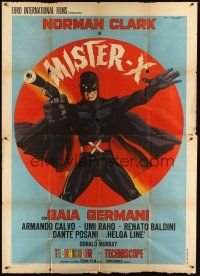 1d071 MISTER X Italian 2p '67 Ezio Tarantelli art of wacky masked superhero with cape & gun!