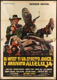 1d087 RETURN OF HALLELUJA Italian 2p '72 great wacky spaghetti western art by Renato Casaro!
