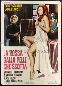 1d094 SENSUOUS DOLL Italian 2p '72 DeAmicis art of Farley Granger & his mannequin come to life!