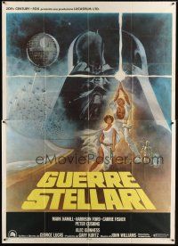 1d103 STAR WARS Italian 2p R80s George Lucas classic sci-fi epic, great art by Tom Jung!