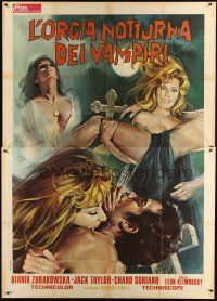 1d122 VAMPIRE'S NIGHT ORGY Italian 2p '74 great completely different art of sexy bloodsuckers!