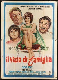 1d124 VICES IN THE FAMILY Italian 2p '75 full-length art of sexy Edwige Fenech & top stars!