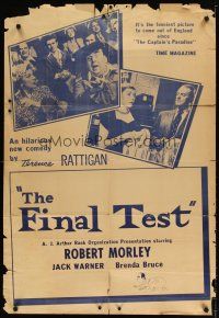 1e252 FINAL TEST Canadian 1sh '54 a hilarious new comedy by Terence Rattigan, Robert Morley!
