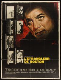 1e438 BOSTON STRANGLER French 1p '68 best different art of Tony Curtis & victims by Boris Grinsson!
