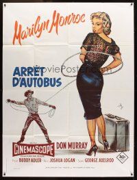 1e447 BUS STOP French 1p R80s great art of Don Murray roping sexy Marilyn Monroe by Geleng!