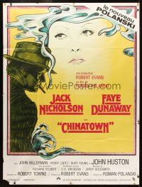1e456 CHINATOWN French 1p '74 great art of smoking Jack Nicholson & Faye Dunaway, Polanski
