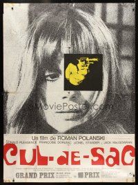 1e470 CUL-DE-SAC style A French 1p '66 Roman Polanski, super close up of Francoise Dorleac + gun!