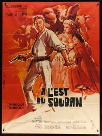 1e484 EAST OF SUDAN French 1p '64 Anthony Quayle, Sylvia Syms, first Jenny Agutter, Ghirardi art!