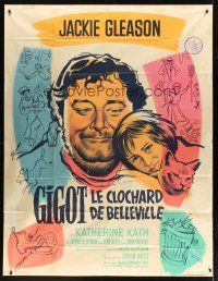 1e503 GIGOT French 1p '62 different art of cute Katherine Kath & Jackie Gleason by Boris Grinsson!