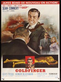 1e508 GOLDFINGER French 1p R80s three great images of Sean Connery as James Bond 007, Mascii art!