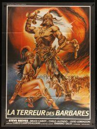 1e509 GOLIATH & THE BARBARIANS French 1p R82 different Melki art of Reeves & sexy Chelo Alonso!