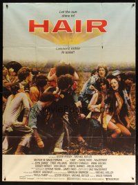1e518 HAIR French 1p '79 Milos Forman, Treat Williams, different cast portrait!