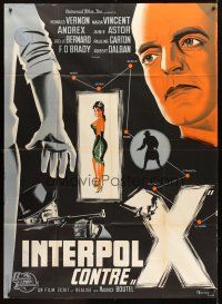 1e531 INTERPOL CONTRE X French 1p '60 cool crime artwork by Constantine Belinsky!