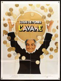 1e594 MISER French 1p '80 L'avare, wacky Louis De Funes!! with lots of gold coins!