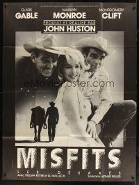 1e595 MISFITS French 1p R80s Clark Gable, sexy Marilyn Monroe, Montgomery Clift, John Huston