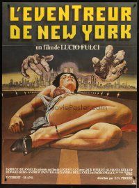 1e610 NEW YORK RIPPER French 1p '82 Lucio Fulci giallo, cool art of killer & dead female victim!