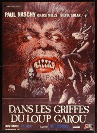 1e611 NIGHT OF THE HOWLING BEAST French 1p '77 Paul Naschy, art of monster & sexy girls in bondage!