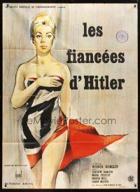 1e616 ORDERED TO LOVE French 1p '62 wild different Hurel art of naked woman wearing Nazi flag!