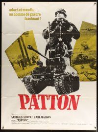 1e620 PATTON French 1p '70 General George C. Scott military World War II classic!