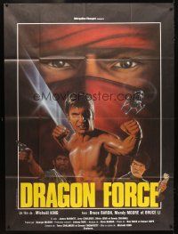 1e625 POWERFORCE French 1p '82 Dragon Force, cool kung fu artwork of Bruce Baron & Bruce Li!!