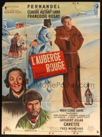 1e633 RED INN French 1p '51 Claude Autant-Lara's L'Auberge Rouge, art of monk Fernandel & snowman!