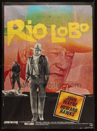 1e640 RIO LOBO French 1p '71 Howard Hawks, John Wayne, great cowboy image by Ferracci!