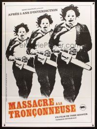 1e686 TEXAS CHAINSAW MASSACRE French 1p R80s Tobe Hooper cult classic, different Leatherface image
