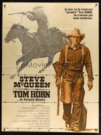 1e692 TOM HORN French 1p '80 great full-length image of cowboy Steve McQueen with rifle!