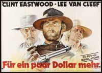 1e279 FOR A FEW DOLLARS MORE German 33x47 R78 art of Clint Eastwood, Lee Van Cleef & Kinski!