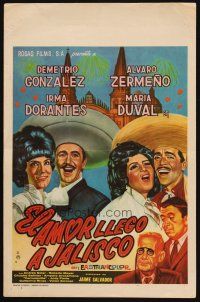 1e291 EL AMOR LLEGO A JALISCO Mexican WC '63 great artwork of top stars singing!