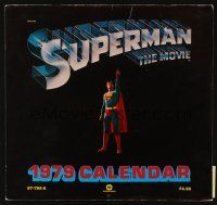 1e050 SUPERMAN calendar '79 comic book hero Christopher Reeve in costume!