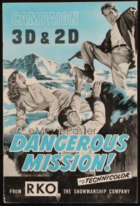 1e118 DANGEROUS MISSION pressbook '54 Victor Mature, an avalanche of action in both 3-D & 2-D!