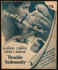 1e120 DOUBLE INDEMNITY pressbook '44 Billy Wilder, Barbara Stanwyck, Fred MacMurray, Robinson