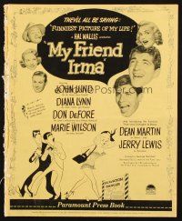 1e165 MY FRIEND IRMA pressbook '49 first Dean Martin & Jerry Lewis, lots of art by Al Hirschfeld!