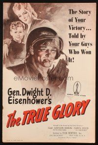 1e197 TRUE GLORY pressbook '45 WWII documentary by General Dwight D. Eisenhower, Tomaso art!