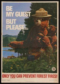 1e031 ONLY YOU CAN PREVENT FOREST FIRES! special 13x19 '66 great art of Smokey the Bear & cubs!