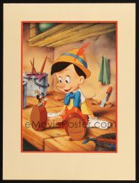 1e061 PINOCCHIO 12x16 matted art print '93 Disney, great cartoon image with Jiminy Cricket!