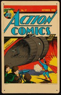 1e080 SUPERMAN 11x17 heavy board REPRO '60s full-color cover from Action No. 17!