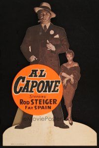 1e076 AL CAPONE standee '59 Rod Steiger as the most notorious gangster!