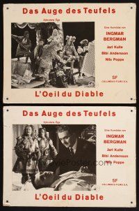 1e364 DEVIL'S EYE 3 Swiss LCs '60 Ingmar Bergman directed, Jarl Kulle, Bibi Andersson & Stig Jarrel!