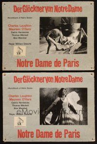 1e344 HUNCHBACK OF NOTRE DAME 6 Swiss LCs '60s Charles Laughton as Quasimodo surrounded by guards!